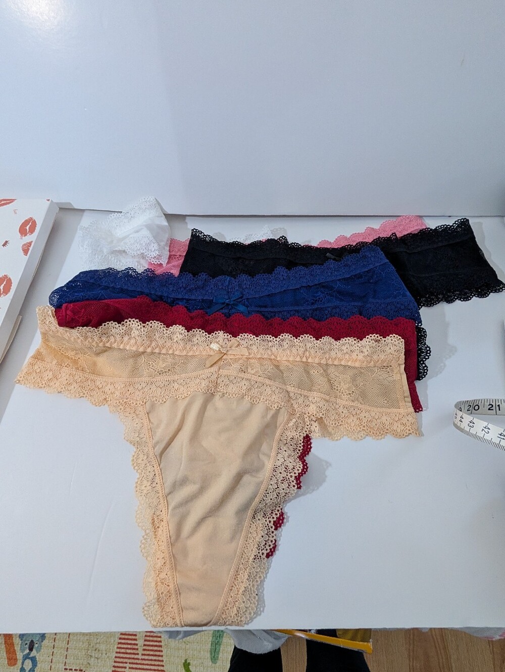 Lace-Trim Thong Panties - Pack of Mixed Colors